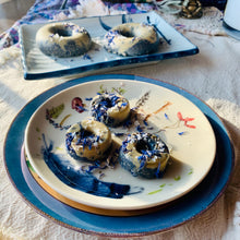 Load image into Gallery viewer, Full-Size Blueberry Lavender White Chocolate Dream Donuts