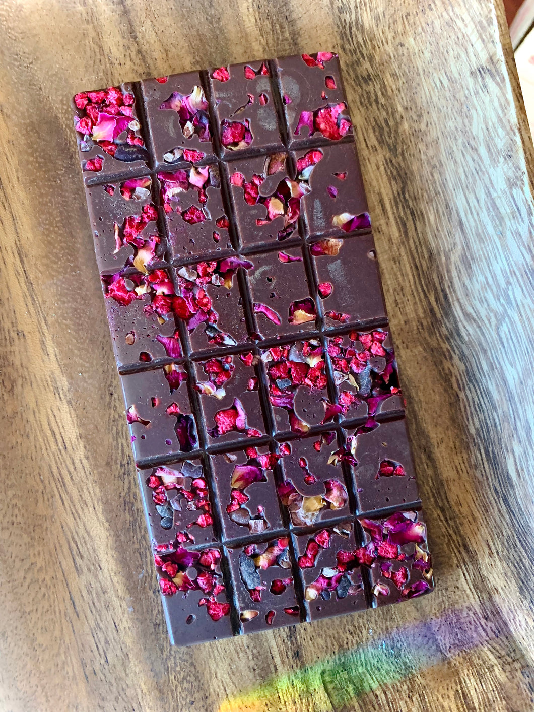 Raspberry Rose Raw Chocolate Bar