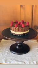Load image into Gallery viewer, Raspberry Swirl Cacao Dream Layer Cake w/ Ganache Drip + Raspberries
