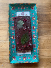 Load image into Gallery viewer, Pressed Shiso + Rose Raw Chocolate Bar
