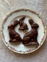 Load image into Gallery viewer, Raw Chocolate Bunny Pops 3”x4” (0.75 oz.)
