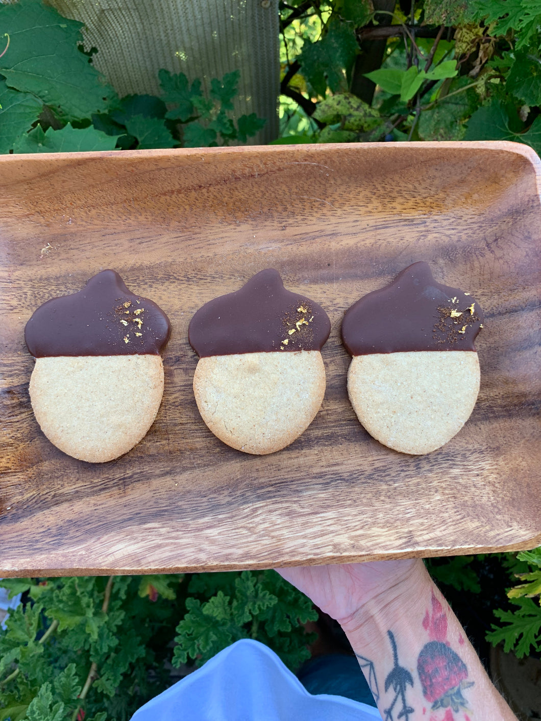 24K Acorn Cookies (Raw-Chocolate Dipped, Grain Free)