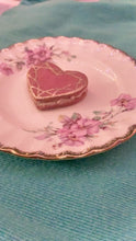 Load and play video in Gallery viewer, 24K Gold Painted Pink Heart Gem Cream Sandwich Cookies
