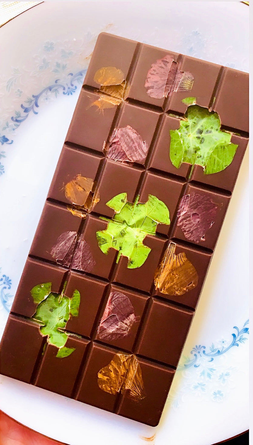 Nasturtium Elderflower Raw Chocolate Bar