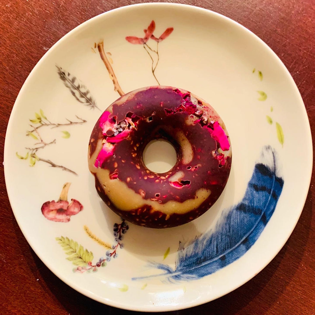 Full Size Raw Chocolate Rose Petal Seed Donuts