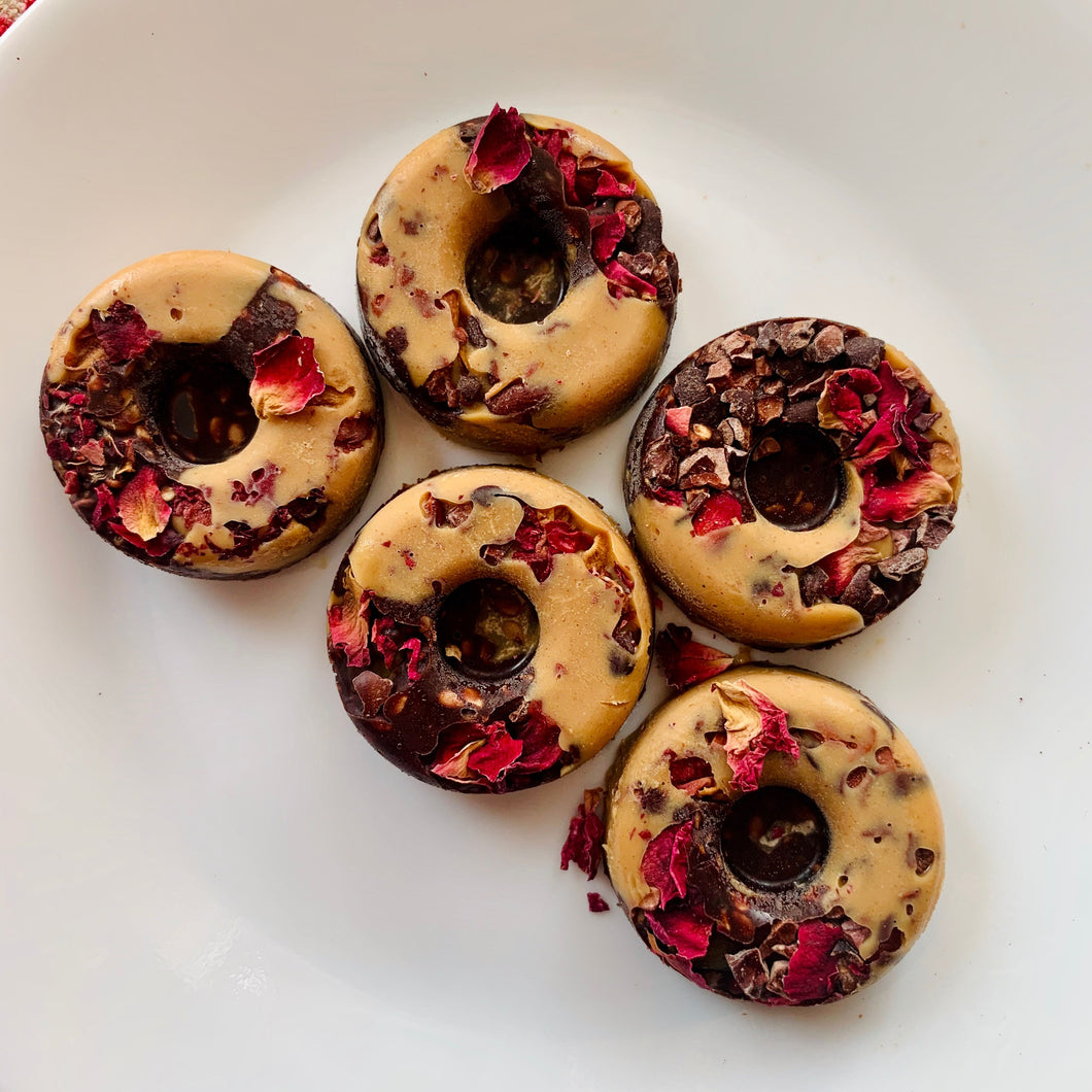 Rose Petal Chocolate Seed Donuts