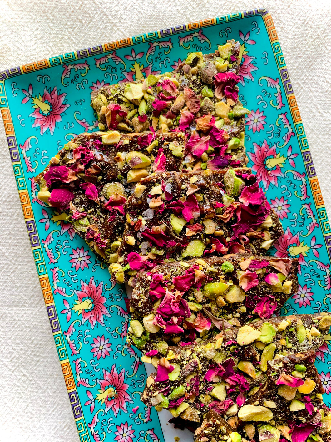 Cardamom Pistachio Rose Brittle