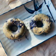 Load image into Gallery viewer, Full-Size Blueberry Lavender White Chocolate Dream Donuts
