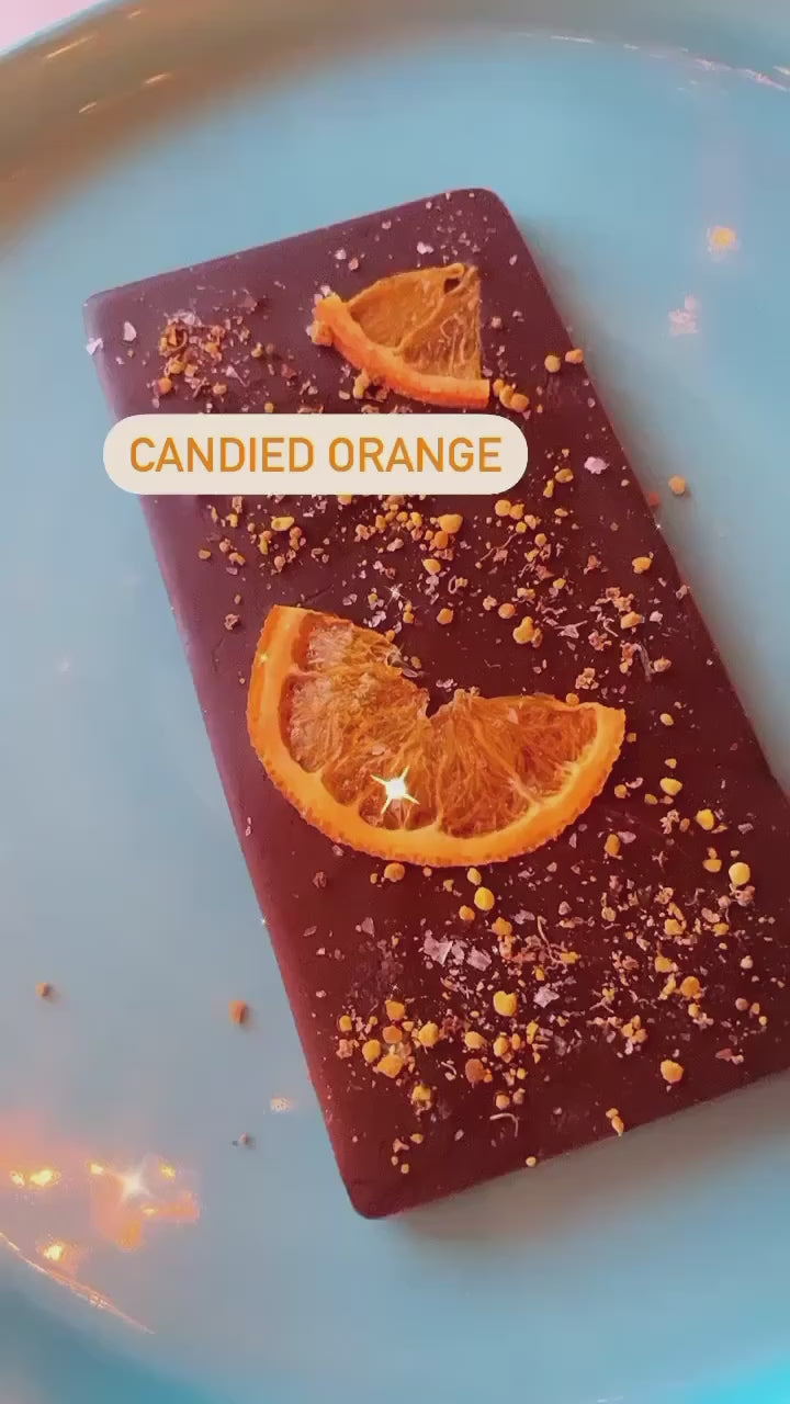 Candied Orange + Elderflower  Raw Chocolate Bar