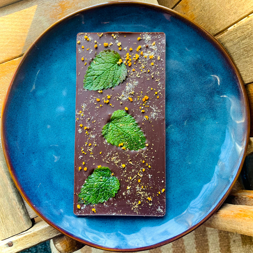 Lemon Balm & Elderflower Raw Chocolate Bar