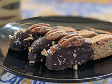 Load image into Gallery viewer, Cinnamon Pecan Chocolate-Dipped Biscotti (Grain -free, Vegan)
